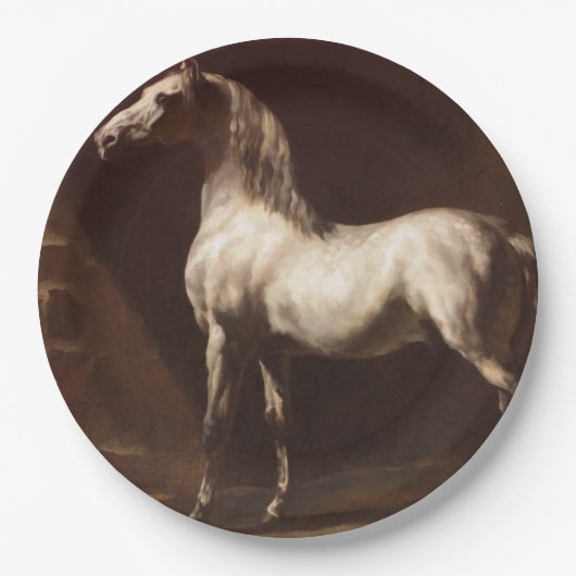 Dapple Gray Horse (von Théodore Géricault) Pappteller (Vorderseite)