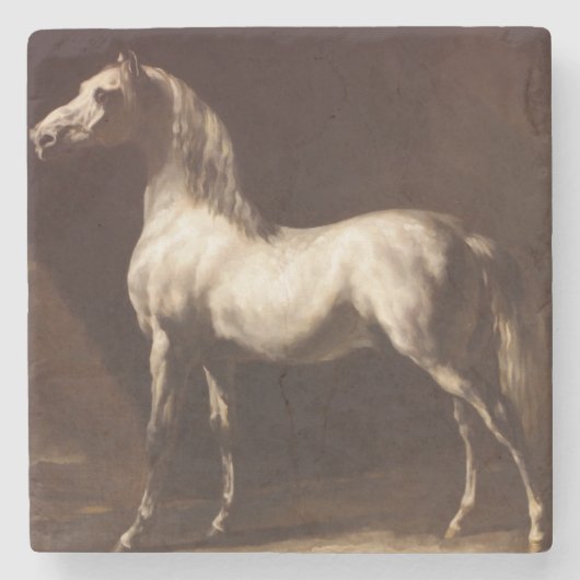 Dapple Gray Horse (von Théodore Géricault) Steinuntersetzer (Vorderseite)