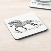 Dapple Gray Icelandic Mare Grá Untersetzer (Linke Seite)