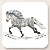 Dapple Gray Icelandic Mare Grá Untersetzer (Vorderseite)
