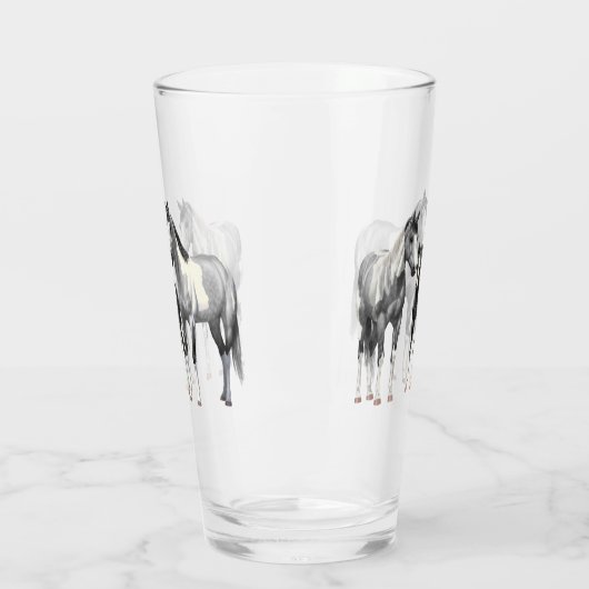 Dapple Gray Pinto Paint Quarter Pferde Glas (Links)