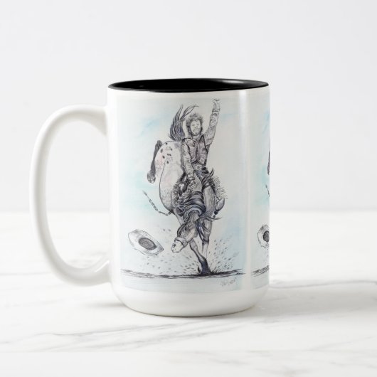 Dapple-mit Augen Bronc Zweifarbige Tasse (Links)