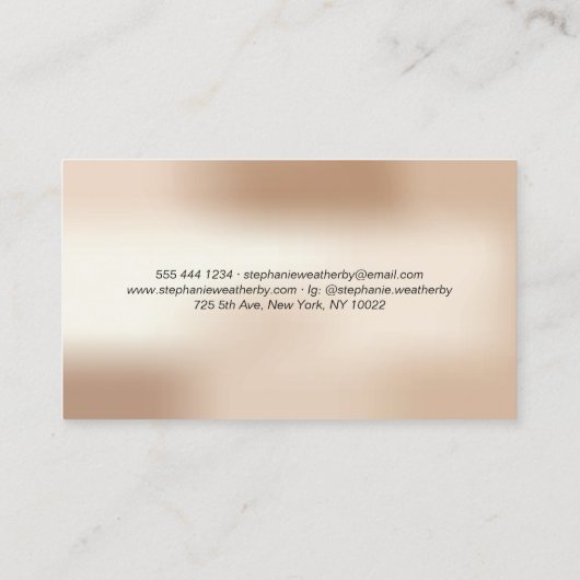Dappled Gold White Bokeh Stylist Business Card Visitenkarte (Rückseite)