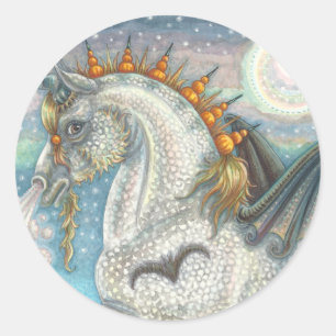 DAPPLED GOTH UNICORN, HALLOWEEN HORSE STICKERS RUN
