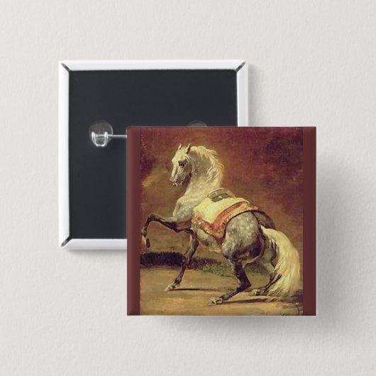 DAPPLED GRAY HORSE BUTTON (Vorne & Hinten)