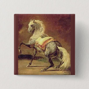 DAPPLED GRAY HORSE BUTTON