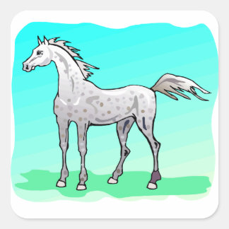 Dappled Grey Horse Theme Equine Quadratischer Aufkleber
