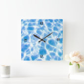 Dappled Wasser Quadratische Wanduhr (Zuhause)