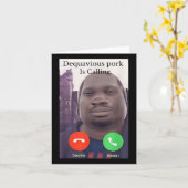 Daquavious Schweinefleisch nennt Meme John Pork Me Karte (Gelbe Blume)