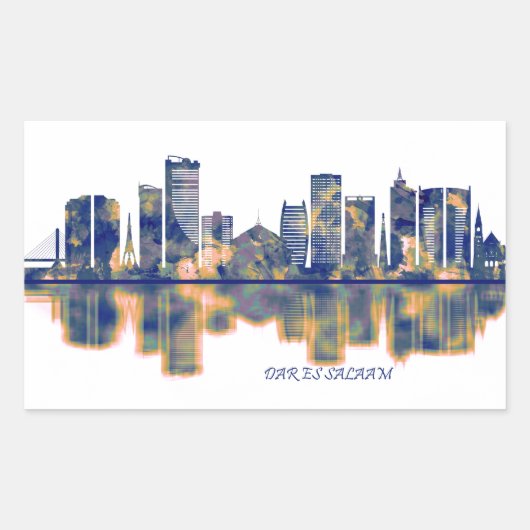 Dar es Salaam Skyline Rechteckiger Aufkleber (Vorderseite)