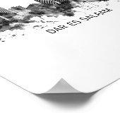 Dar es Salaam Tansania Skyline BW Poster (Ecke)