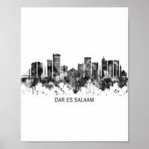 Dar es Salaam Tansania Skyline BW Poster