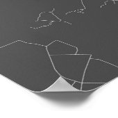 Dar es Salaam, Tansania (weiß auf schwarz) Poster (Ecke)