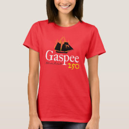 DAR Gaspee250 Rustikales Logo auf Rot T-Shirt