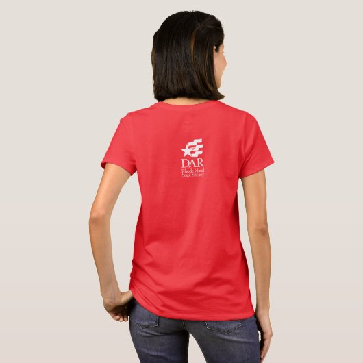 DAR Gaspee250 Rustikales Logo auf Rot T-Shirt (Schwarz voll)