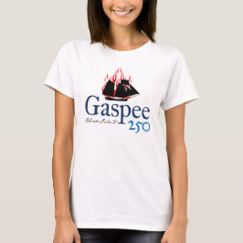 DAR Gaspee250 Rustikales Logo (auf Weiß) T-Shirt
