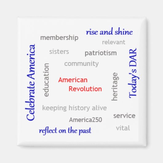 DAR Wort-Wolke Magnet (Vorne)