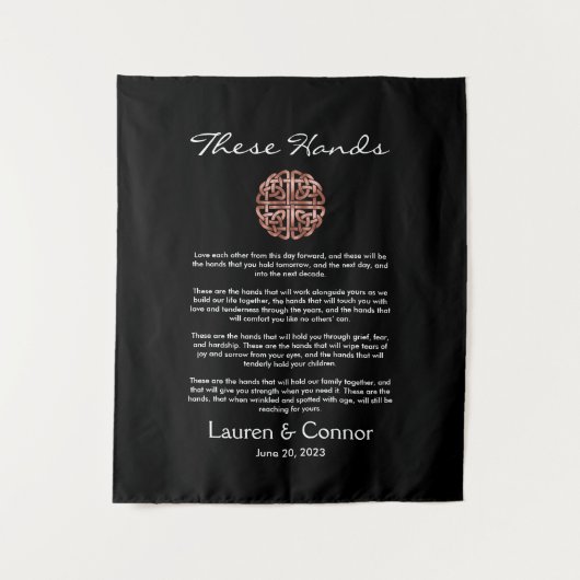 Dara Knot Irish Handfasting Wedding Vows Wall Wandteppich (Vorderseite)