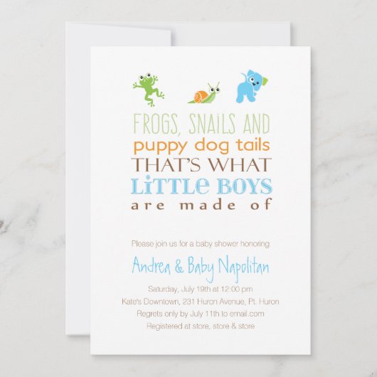 Daraus werden kleine Jungs gemacht  | Babydusche Einladung (Vorderseite)