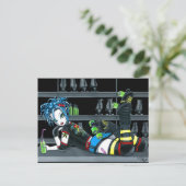 "Darby" Gothic Roller Derby Skate Girl Postcard Postkarte (Stehend Vorderseite)