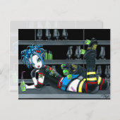 "Darby" Gothic Roller Derby Skate Girl Postcard Postkarte (Vorne/Hinten)
