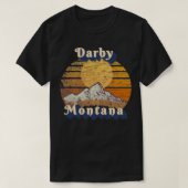 Darby Montana Retro Mountain Sunset Styling Pullov T-Shirt (Design vorne)