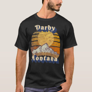 Darby Montana Retro Mountain Sunset Styling Pullov T-Shirt