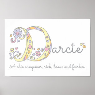 Darcie Buchstabe D Name bedeutet Girls Art Poster