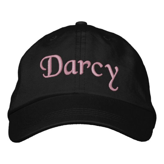 Darcy bestickte Baseballkappe Hut Pink Black (Vorderseite)