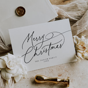 DARCY Black Elegant Family Vintag Frohe Weihnachte Feiertagskarte