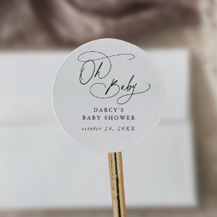 DARCY Boho Einzigartige Schwarz-Weiß-Oh Baby-Baby- Runder Aufkleber