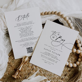 DARCY Classic Schwarz-weiß Es ist eine Baby-Dusche Einladung