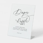 DARCY Einfache Schwarz-weiße Babydusche Windelwasc Sockelschild (Vorderseite)