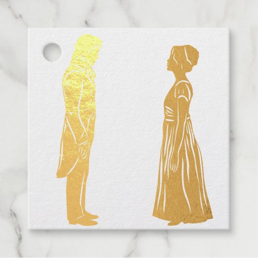 Darcy & Elizabeth Silhouette Geschenkanhänger (Vorderseite)