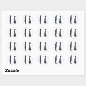 Darcy & Elizabeth Silhouette Runder Aufkleber (Blatt)