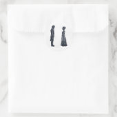 Darcy & Elizabeth Silhouette Runder Aufkleber (Tasche)