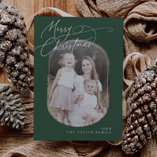 DARCY Green Digital Boho Familienweihnachtsfest Fo Feiertagskarte