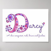 Darcy Initial D Doodle Art Name Poster (Vorne)