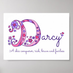 Darcy Initial D Doodle Art Name Poster