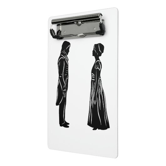 Darcy & Lizzy silhouette plus quote Mini Klemmbrett (Gewinkelt2)