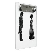 Darcy & Lizzy silhouette plus quote Mini Klemmbrett (Schrägansicht)