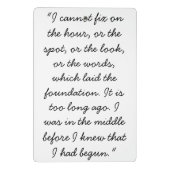 Darcy & Lizzy silhouette plus quote Mini Klemmbrett (Rückseite)