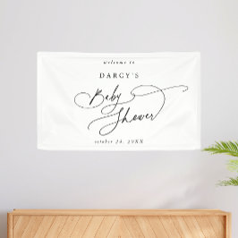 DARCY Minimalistisch Unique Schwarz-weiß Baby Dusc Banner