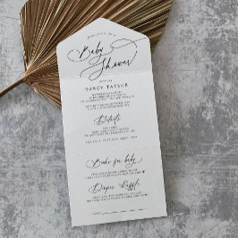 DARCY Moderne Schwarz-weiße Windelwaschmaschine All In One Einladung