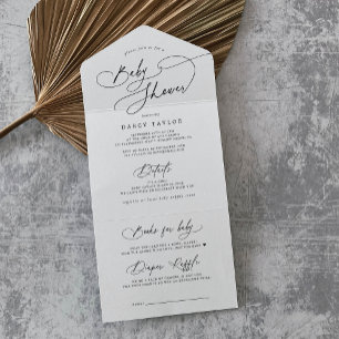 DARCY Moderne Schwarz-weiße Windelwaschmaschine All In One Einladung