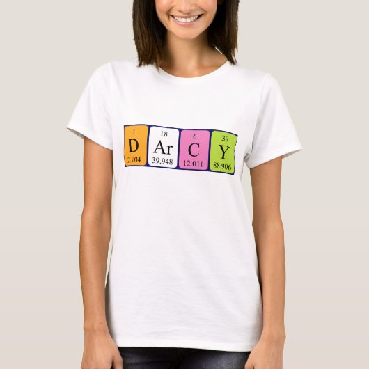 Darcy Namen-Shirt periodischer Tabelle T-Shirt (Vorderseite)