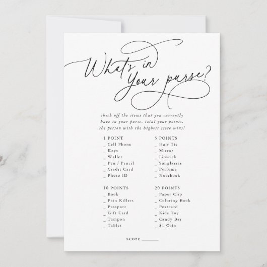 DARCY Schwarz-weiß, was in Ihrer Spielkarte steckt Einladung (Vorderseite)