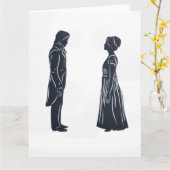 Darcy und Elizabeth Silhouette Karte (Gelbe Blume)