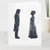 Darcy und Elizabeth Silhouette Karte (Vorderseite)