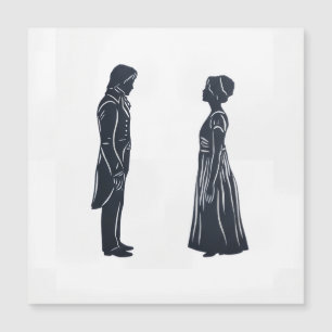 Darcy und Elizabeth Silhouette Magnetkarte